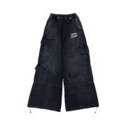 Zwarte Denim Cargo Broek Liberal Youth Ministry , Black , Heren