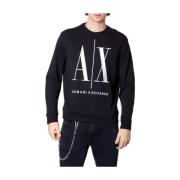 Heren Zwarte Sweatshirt Armani Exchange , Black , Heren