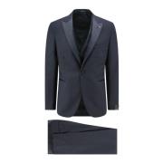 Virgin Wool Tuxedo met Vest Tagliatore , Blue , Heren