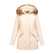 Urban Touch Parka met Afneembare Wasbeer Bont Capuchon Woolrich , Beig...