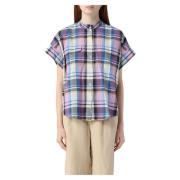 Appalachian Train Check Blouse Woolrich , Blue , Dames