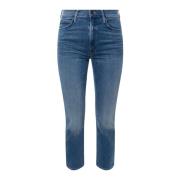 Rechte pijp stretch katoenen jeans Mother , Blue , Dames