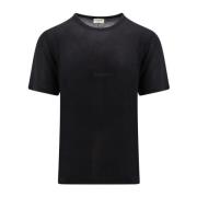 Logo T-shirt voor Heren Saint Laurent , Black , Heren