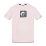 T-shirt met logo-print Stone Island , Pink , Heren
