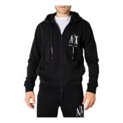 Stijlvolle Zip Sweatshirt voor Mannen Armani Exchange , Black , Heren