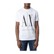 Stijlvol Logo AX T-shirt voor mannen Armani Exchange , White , Heren