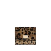 Luipaardprint Bifold Portemonnees Dolce & Gabbana , Brown , Dames