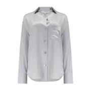 Zijden knoopsluiting blouse Vince , Gray , Dames