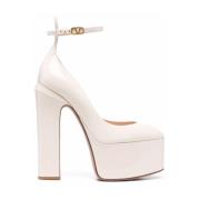 Ivoor Patent Lederen Tan-Go Platform Pumps Valentino Garavani , White ...