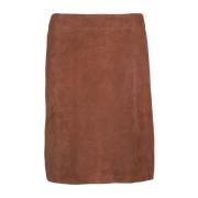 Luxe Suède Pencilrok 10573 Btfcph , Brown , Dames