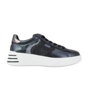 Dames Logo-Patch Low-Top Sneakers Hogan , Black , Dames