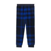 Check Fleece Broek Burberry , Blue , Heren