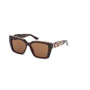 Donker Havana zonnebril met bruine lenzen Guess , Brown , Dames