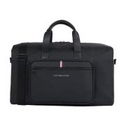 Zwarte Pique Duffle Tas Tommy Hilfiger , Black , Heren