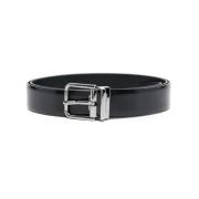 Zwart Vierkante Gesp Riem Dolce & Gabbana , Black , Heren