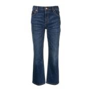 Blauwe Jeans met 3,5 cm Hak Tory Burch , Blue , Dames