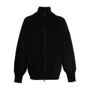 Zwart Gebreid Mohair Blend Sweatshirt met Ritssluiting Y-3 , Black , H...
