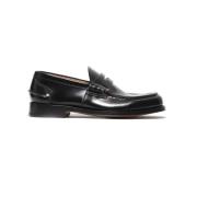 Handgemaakte Zwarte Leren Mocassin Loafers Green George , Black , Here...