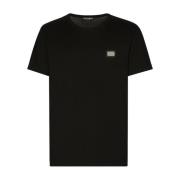 T-shirt met merktag Dolce & Gabbana , Black , Heren