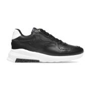 Zwarte Leren Lage Sneakers Android Homme , Black , Heren