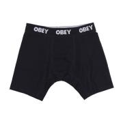 Streetwear Boxers 2-Pack Zwart Obey , Black , Heren