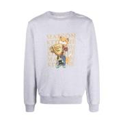 Fox Champion Regular Sweatshirt Maison Kitsuné , Gray , Heren