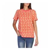 Lente/Zomer Logo Print T-Shirt Moschino , Pink , Dames