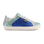 Glitter Platform Sneakers Love Moschino , Blue , Dames
