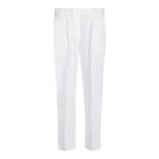 Elegante Beige Zijden Broek Brunello Cucinelli , White , Dames