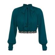 Damesblouse met strass Elisabetta Franchi , Green , Dames