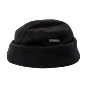 Randloze Wol Kasjmier Beanie - Zwart Stetson , Black , Heren