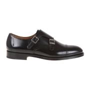 Zwarte Schoenen met Dubbele Gesp en Cap Toe Doucal's , Black , Heren