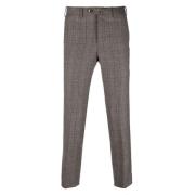 Slim Fit Wollen Broek Pt01 , Brown , Heren