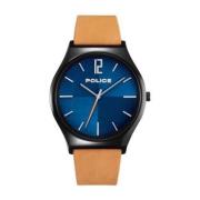 Analoge Leren Horloge, Zwart Herenmode Police , Black , Heren