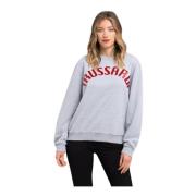 Grijze Oversized Katoenen Sweatshirt Trussardi , Gray , Dames