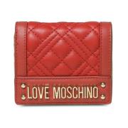 Metallic Sluiting Portemonnee met Creditcardhouder Love Moschino , Red...