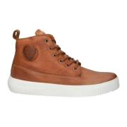 Premium Leren High-Top Sneaker Blackstone , Brown , Heren