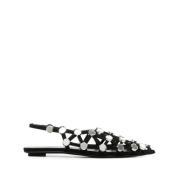 Zwarte Ballerina met strass The Attico , Black , Dames