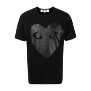 Faded Big Black Heart T-Shirt Comme des Garçons Play , Black , Heren
