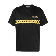 Stijlvolle zwarte T-shirts Polos voor mannen Versace Jeans Couture , B...