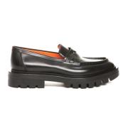 Klassieke Leren Moccasin Schoenen Santoni , Black , Dames