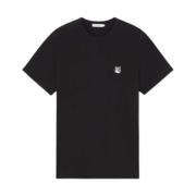 Grijze Fox Head Patch Tee-Shirt (Zwart) Maison Kitsuné , Black , Heren