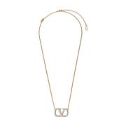 Gouden VLogo Signature Ketting Valentino Garavani , Yellow , Dames