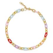 Women's Cable Chain Choker with Colorful Links Nialaya , Multicolor , ...
