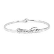 Men's Delicate Sterling Silver Bangle with Hook Clasp Nialaya , Gray ,...