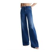 Blauwe Elastische Palazzo Jeans Liu Jo , Blue , Dames