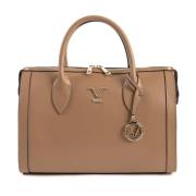 Saffiano Leren Handtas 19v69 Italia , Beige , Dames