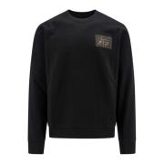 Katoenen sweatshirt met FF-patch Fendi , Black , Heren