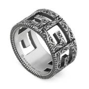 Ybc551918001 - 925 sterling zilver - G cube ring in verouderd sterling...