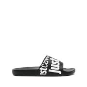 Zwarte Pool Slide Sandalen Just Cavalli , Black , Heren